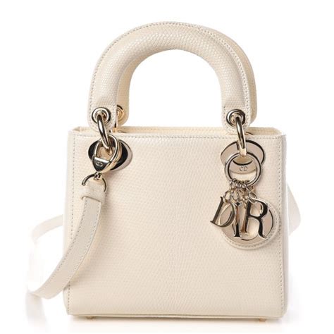 lady dior mini lizard white